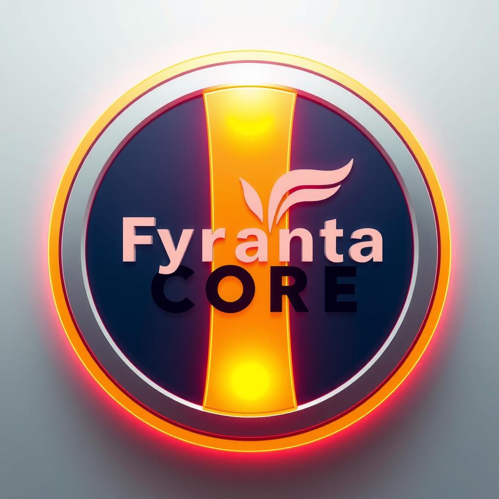 Логотип Fyranta Core - современная энергетическая платформа с синим градиентом и оранжевыми акцентами