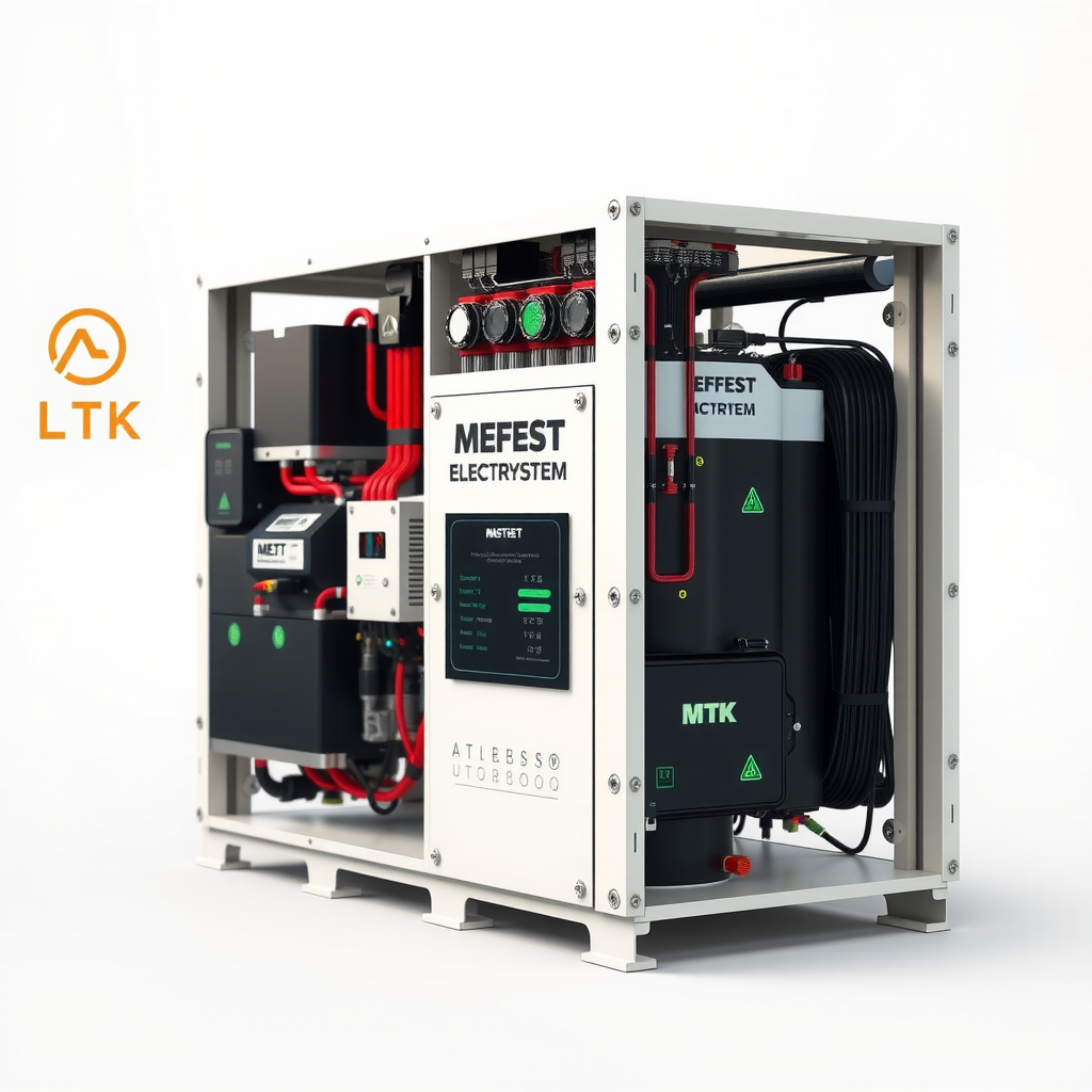 Техническая схема архитектуры модульной батарейной системы с силовой электроникой и системами управления, показывающая взаимосвязь компонентов