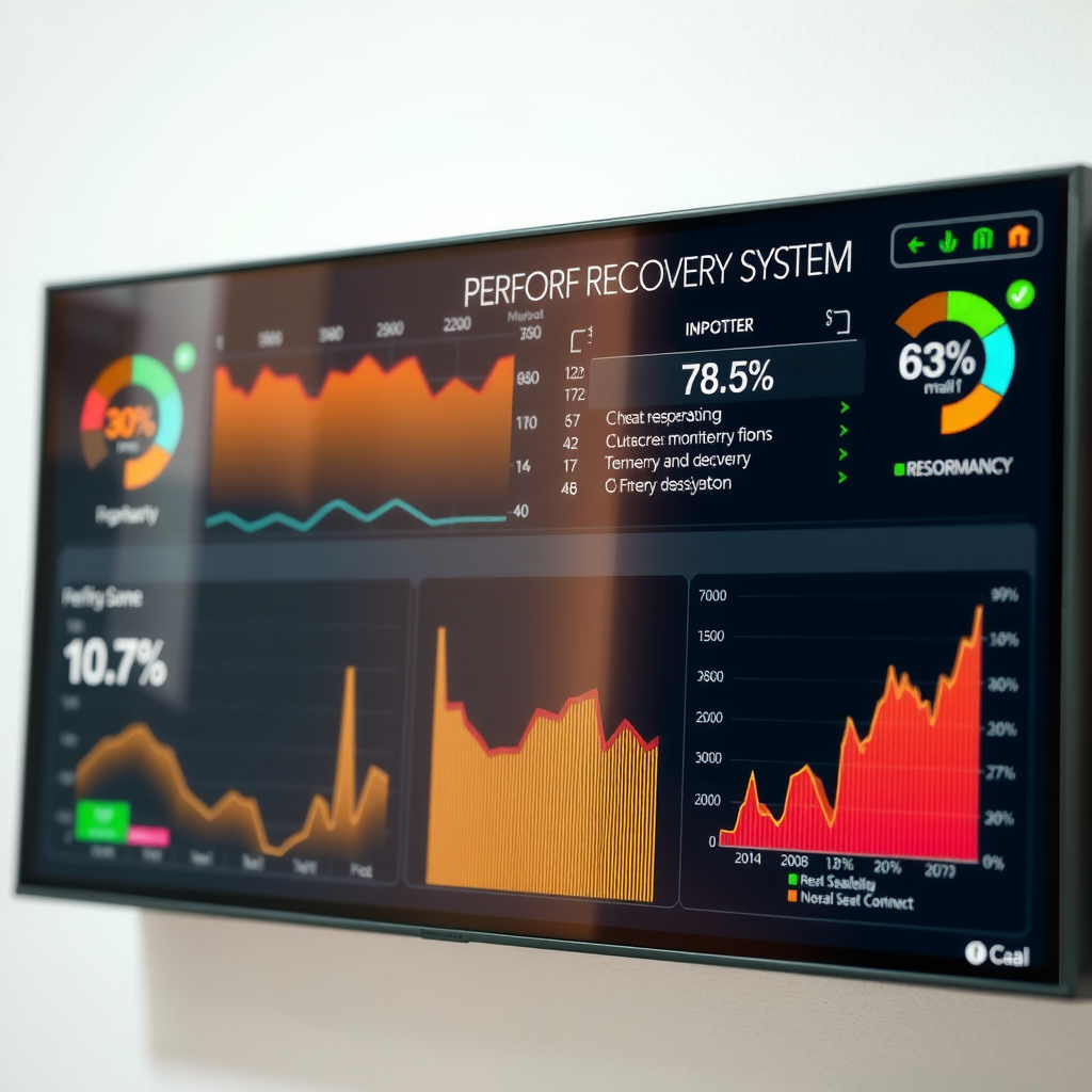 Панель мониторинга показателей эффективности системы рекуперации с графиками температур и энергопотребления