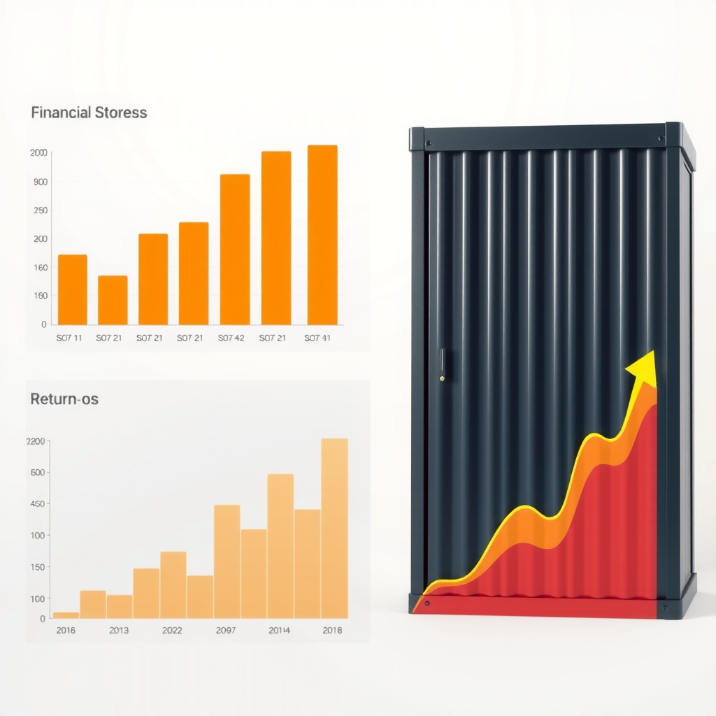 Графики финансового анализа, показывающие снижение стоимости накопления энергии и прогнозы окупаемости инвестиций с восходящими трендами