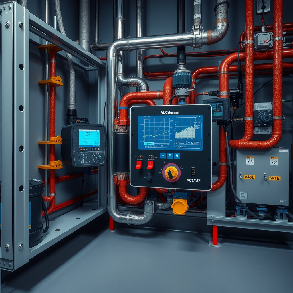 Интерфейс системы автоматического управления рекуперацией тепла с датчиками и контроллерами